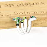 Bague Argent Serpent Vert l Snake Temple
