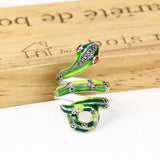 Bague Argent Serpent Vert l Snake Temple