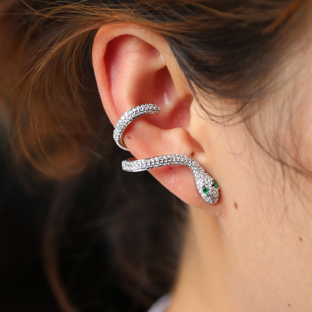 Boucles D'oreilles Serpent Argent Massif 925 Et Onyx – Neuves Avec étiquettes