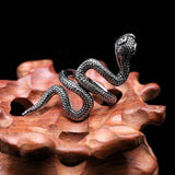 Grande Bague Serpent Acier l Snake Temple