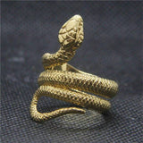 Bague Serpent Anneau Acier l Snake Temple