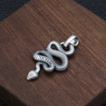 Collier Serpent Grande Couleuvre Tête de Mort Argenté (Argent)