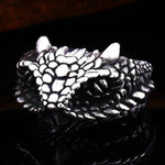 Bague Serpent Chevalière Acier l Snake Temple
