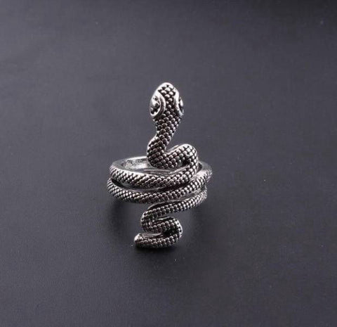 Grande Bague Serpent Acier l Snake Temple