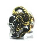 Bague Serpent Tête de Mort Acier l Snake Temple