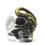 Bague Serpent Tête de Mort Acier l Snake Temple