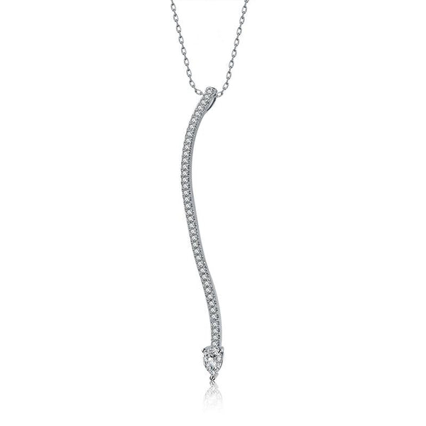 Collier Chaîne En Argent Massif 925 - Maille Art Nouveau Avec Zirconium, Occasion, Fabrication Française