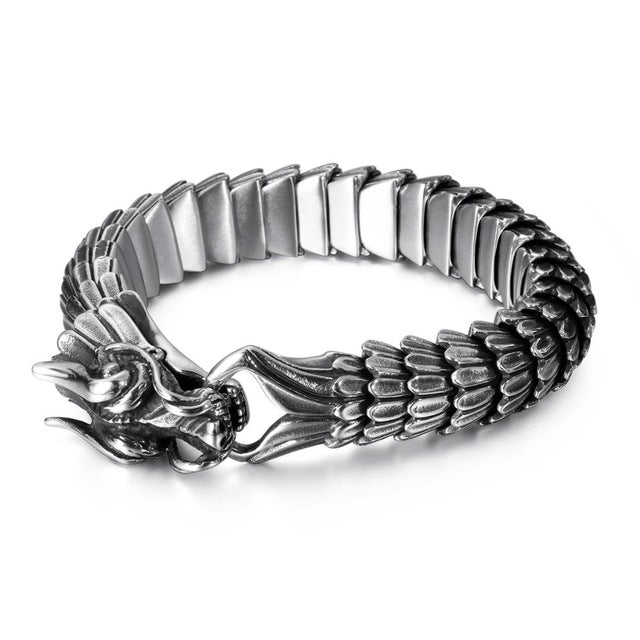 Bracelet Serpent Vintage En Argent Massif 925 - Style Jonc, Occasion, Pièce Unique Et Intemporelle