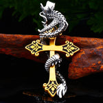 Collier Serpent Croix de Quetzalcoatl (Acier)