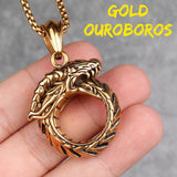 Collier Serpent Ouroboros Dragon (Acier)