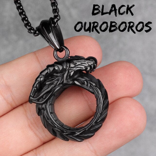 Collier orné du puissant talisman Ouroboros - Infini, équilibre Collier orné du puissant talisman Ouroboros - Infini, équilibre