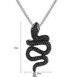 Collier Serpent Couleuvre Égyptienne Noir (Zirconium)