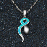 Collier Serpent Bleue des Océans (Zirconium)